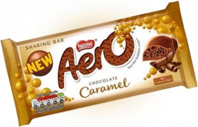 Молочный пористый шоколад Nestle Aero Карамель 90 гр